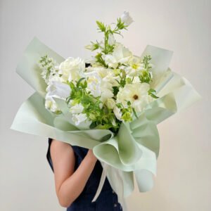Lady holding fresh flowers